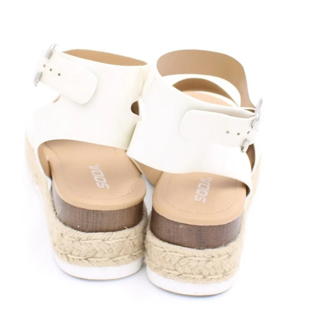 White Espadrilles Sandals Size 8.5